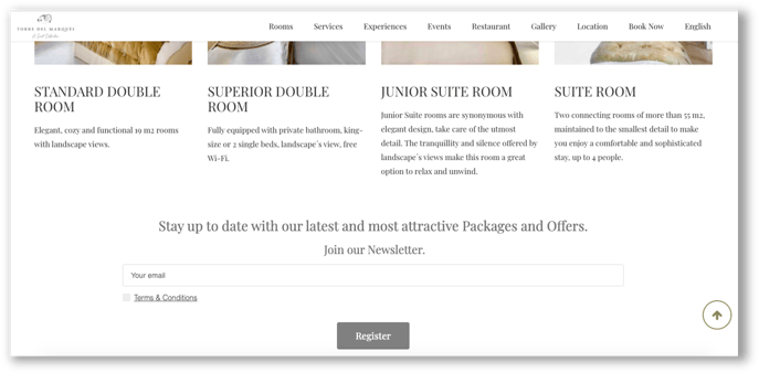 Luxury - Collect visitors’ email addresses with a seamless design reflecting brand standards