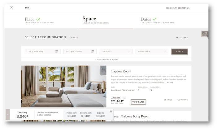 Luxury - Price Comparison feature following the aesthetic of the website