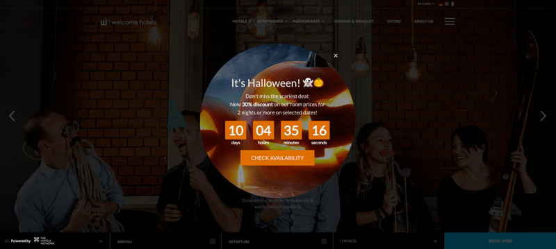 Eye-catching Layer incorporating a countdown-clock-for-the-xclusive-Halloween-offer