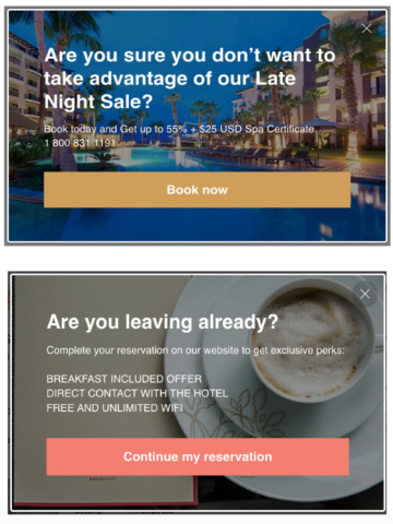 hotel-website-personalisation-marketing-exit-intent